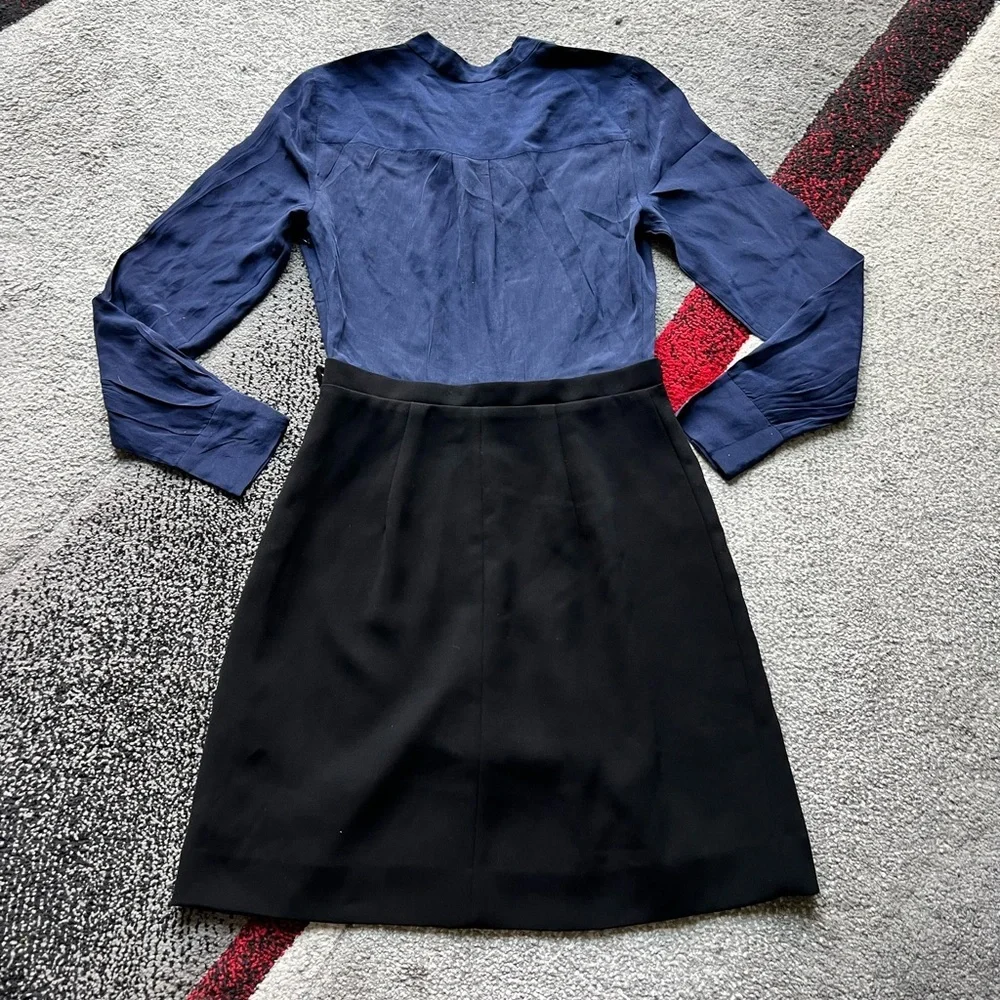 J.Crew Collection Navy Silk Ensemble Dress